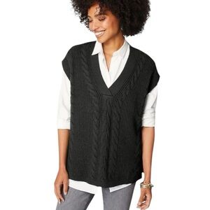 J. Jill Black V-Neck Sweater Vest